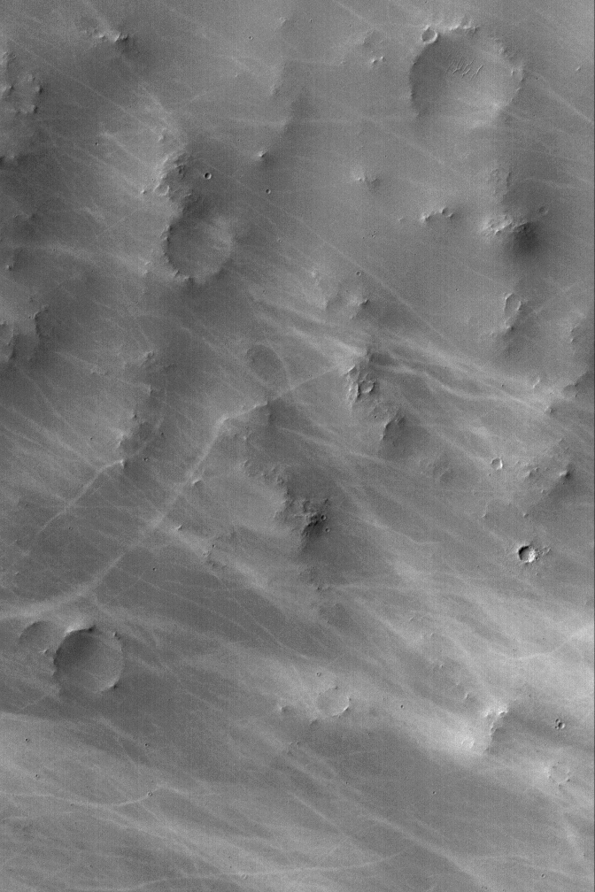 tracks of dust devils on Mars